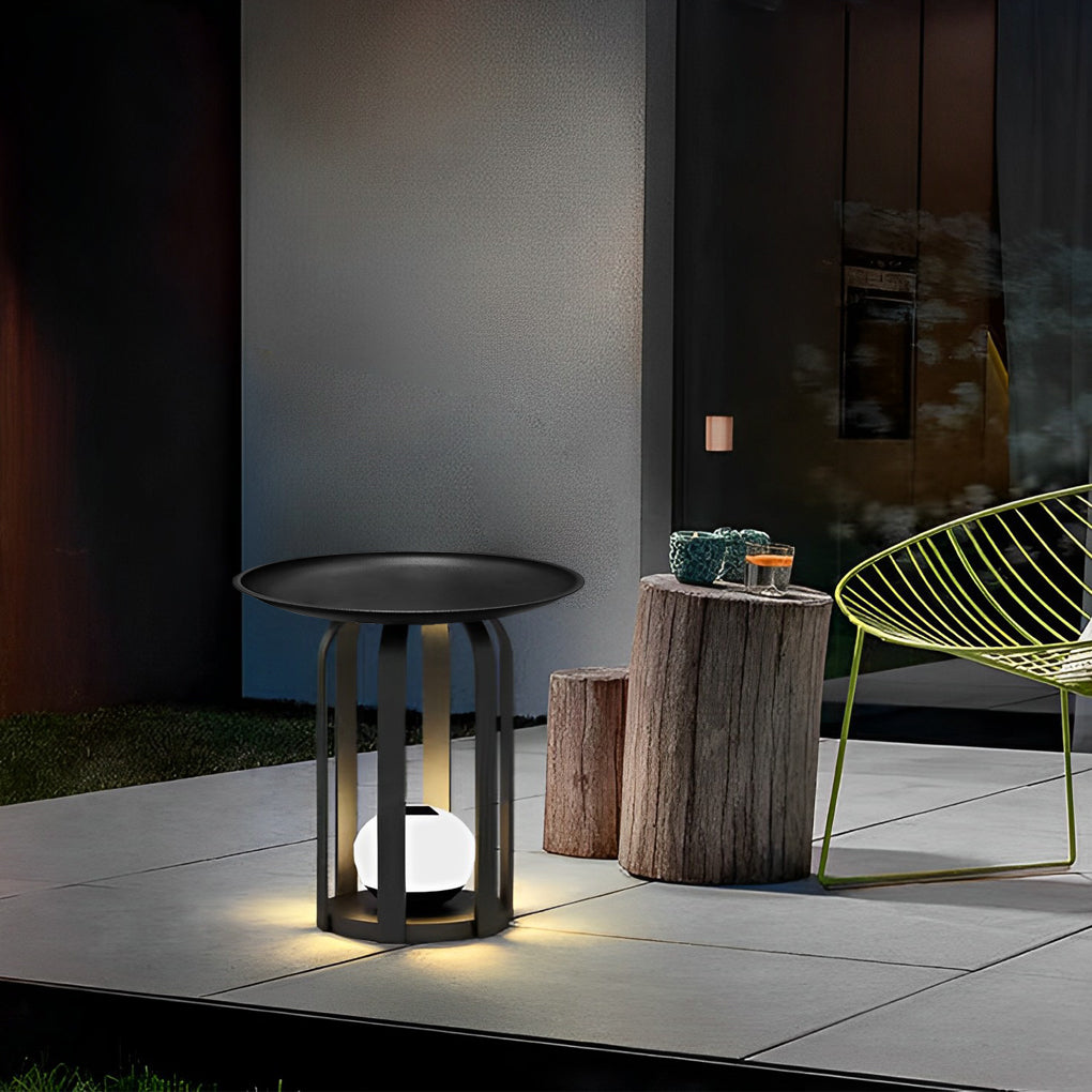 Waterproof Outdoor Table & Solar Floor Lamp Set - Stylish & Durable