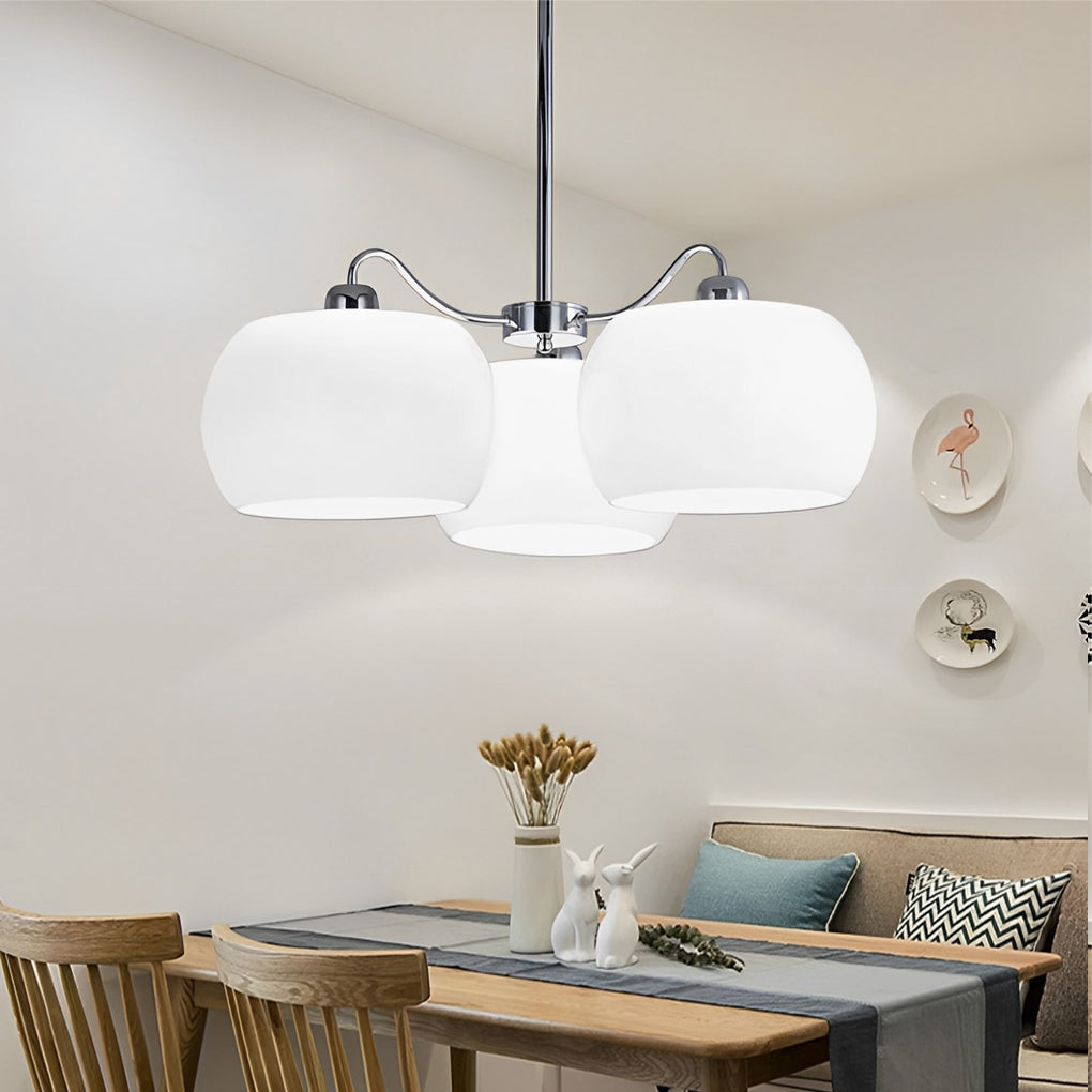 Elegant 3-Light Vintage Glass E27 Chandelier Pendant Lamp