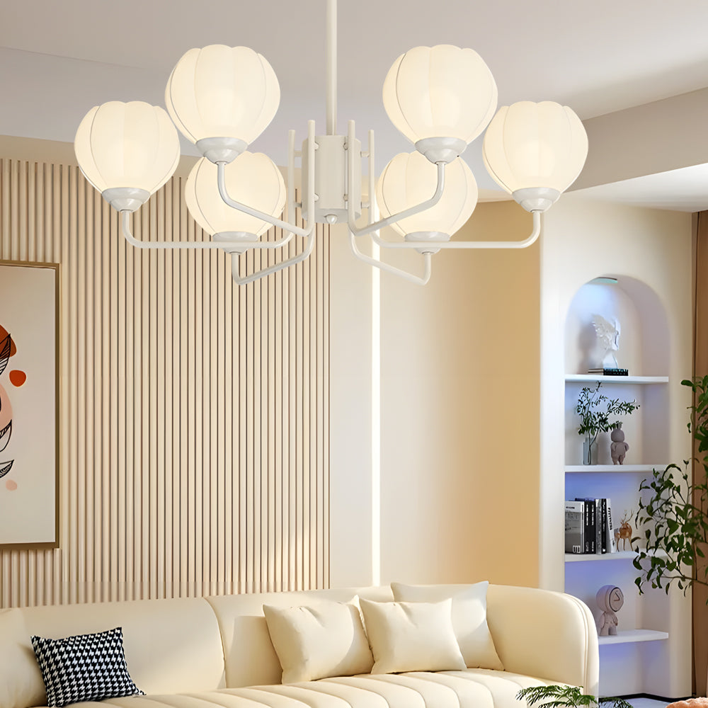 Elegant 3-Step Dimming Round Bell Orchid Pendant Light