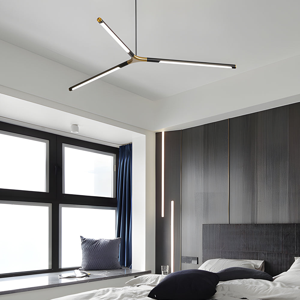 Dimmable LED Linear Sputnik Chandelier - Modern Living Room