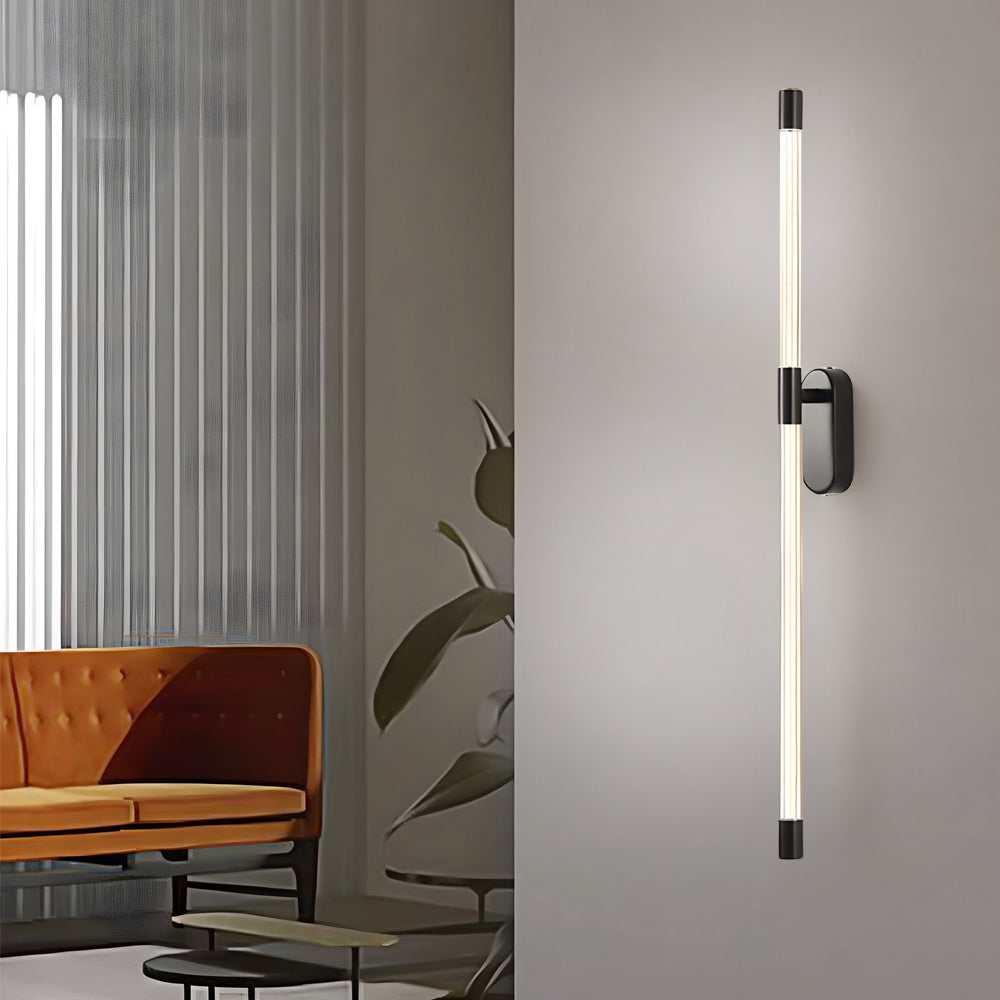 Elegant Acrylic Tube Tall Linear Semi-Flush Mount Sconce