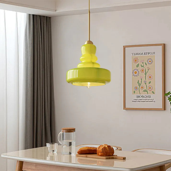 Elegant Bauhaus Gourd Glass Pendant Light - Modern Home Illumination