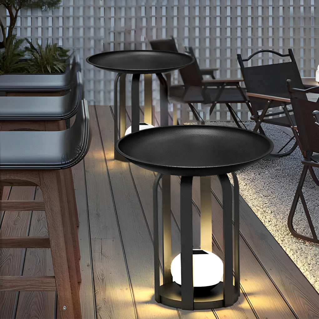 Waterproof Outdoor Table & Solar Floor Lamp Set - Stylish & Durable