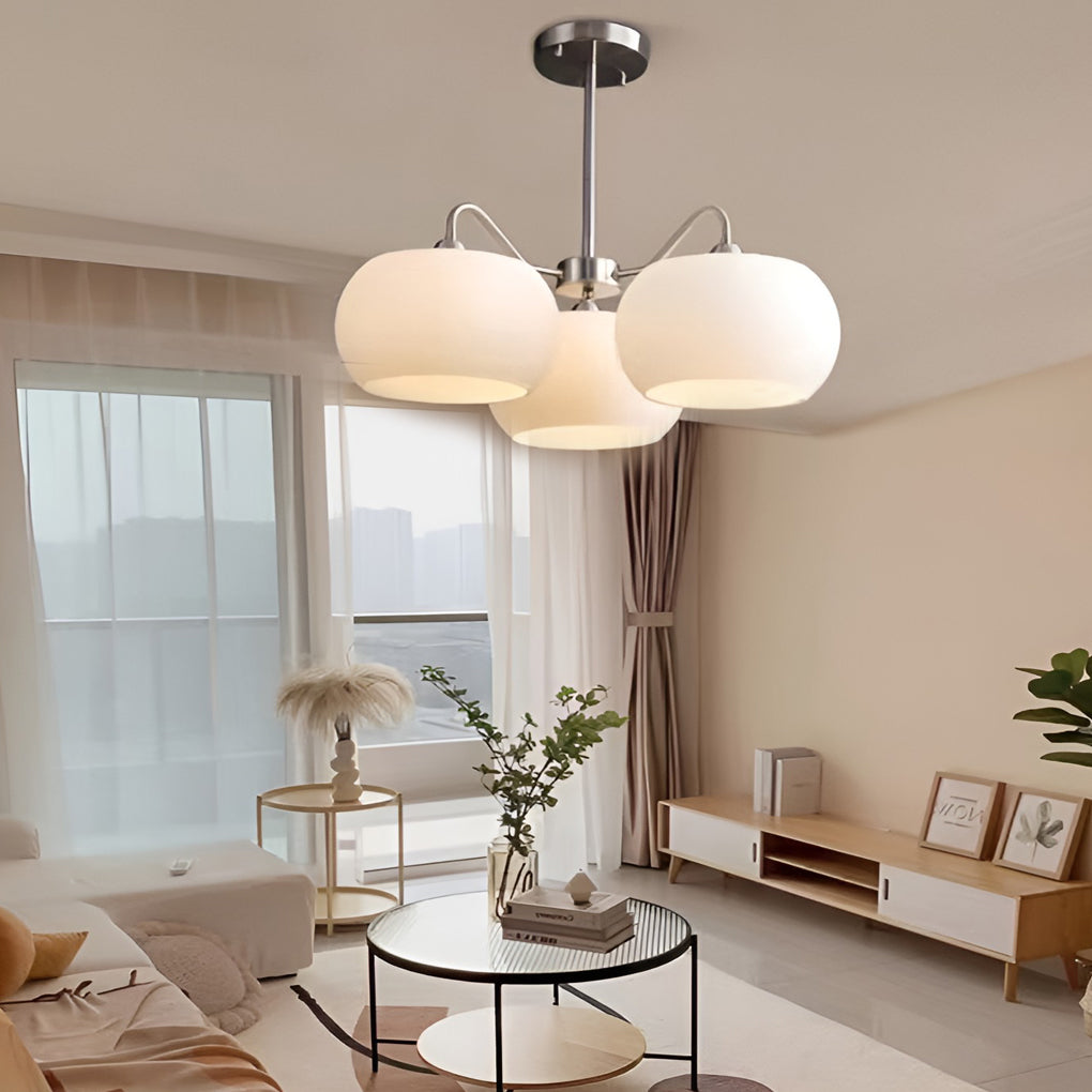 Elegant 3-Light Vintage Glass E27 Chandelier Pendant Lamp