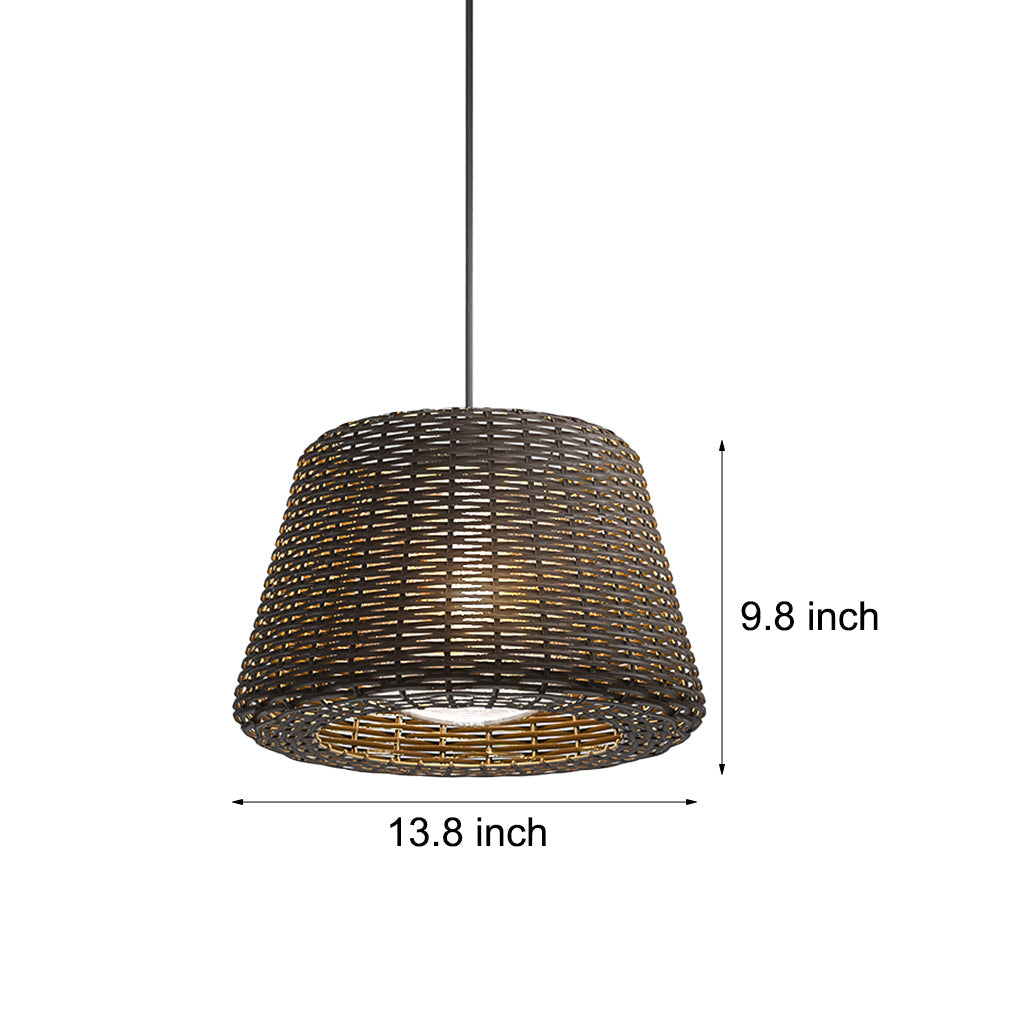 Ralph LED Outdoor Pendant Light - Stylish Rattan Shade Design