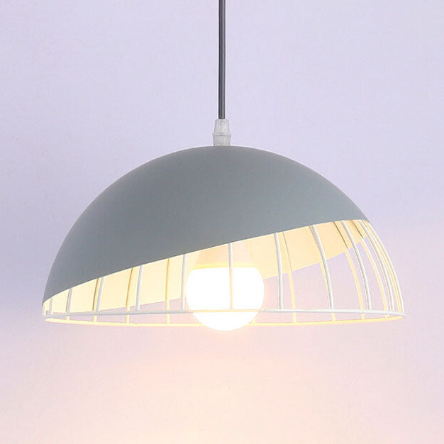 Nordic Macaron 1-Light Aluminum Wire Dome Pendant Light