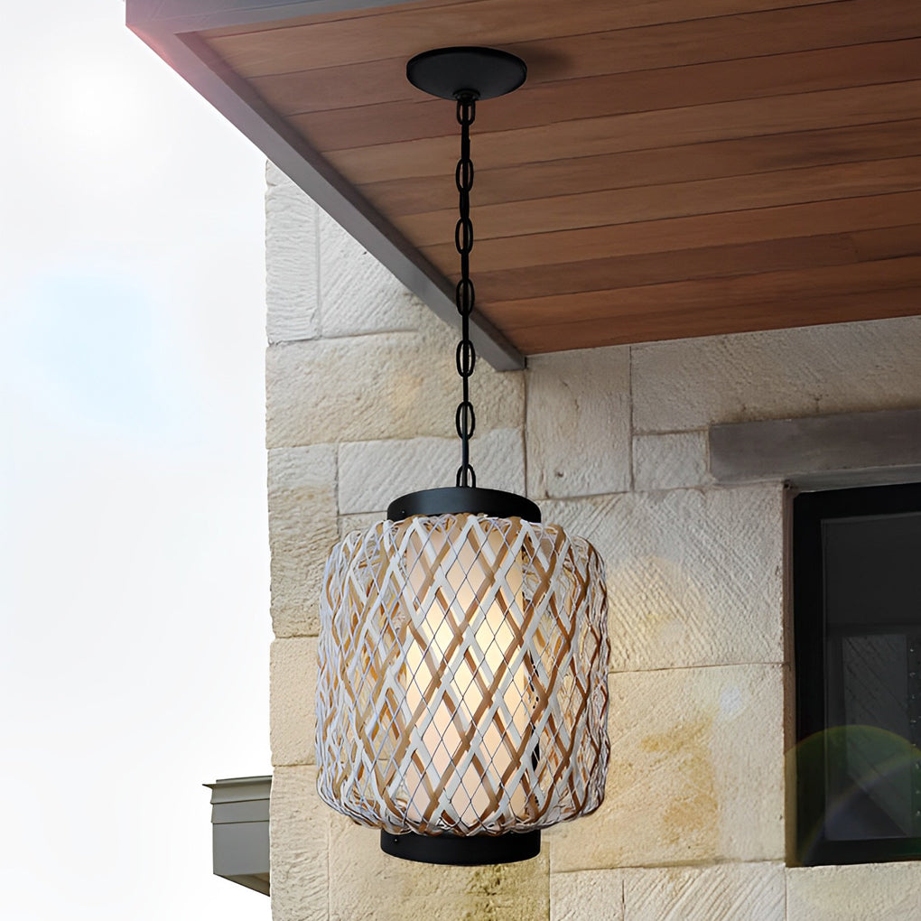 Rustic Modern Waterproof Rattan Outdoor Chandelier Lights