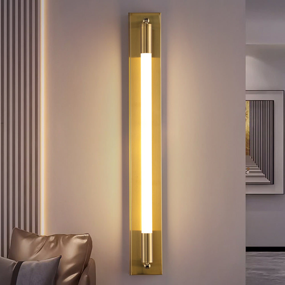 19.68'' LED Acrylic Tube Wall Light - Elegant Black/Gold/Chrome