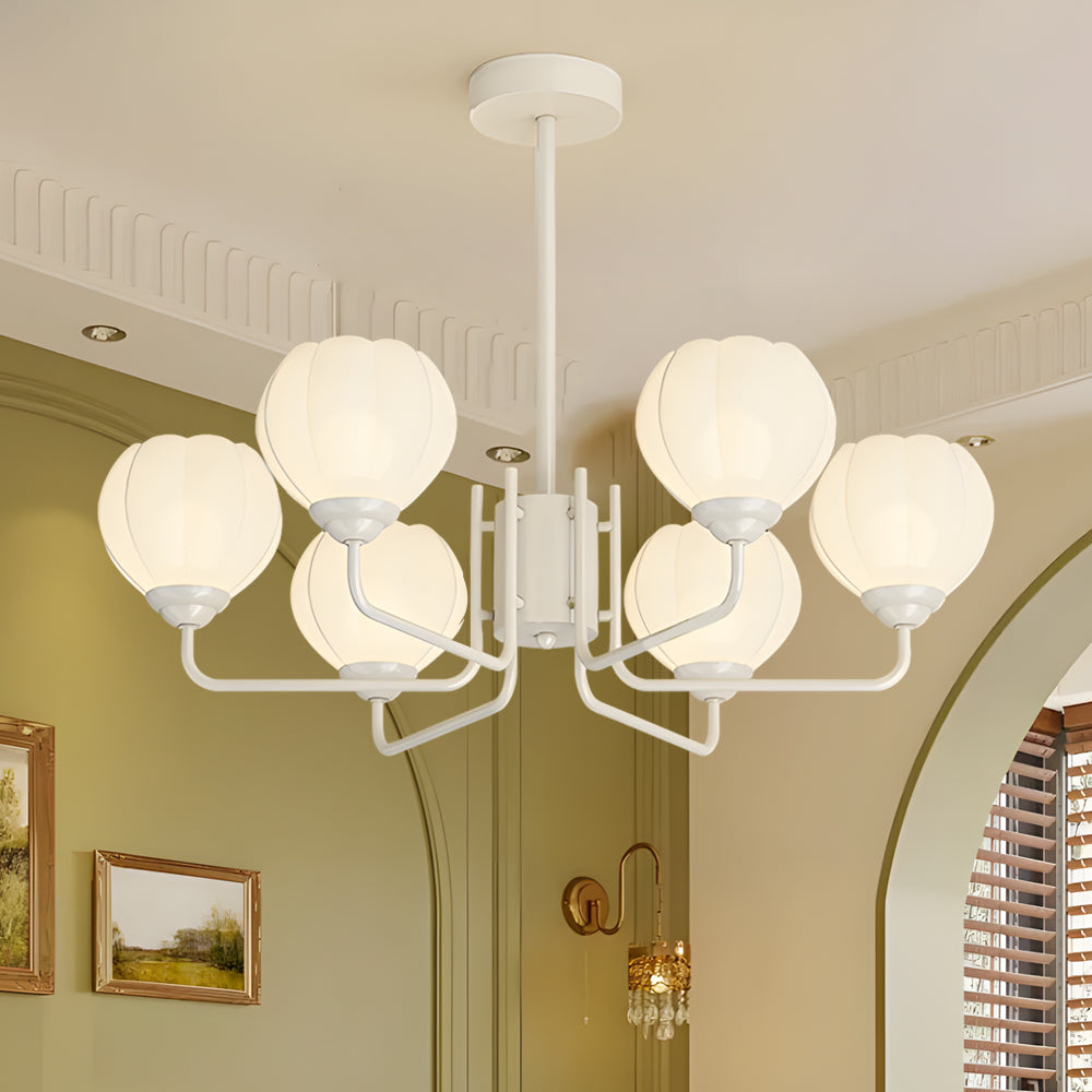 Elegant 3-Step Dimming Round Bell Orchid Pendant Light