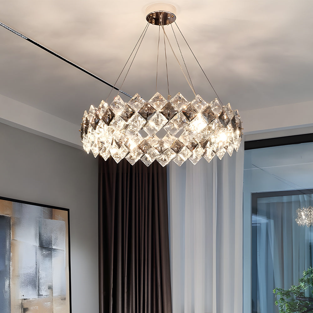 Elegant 3-Step Dimming Crystal Chandelier for Dining Rooms