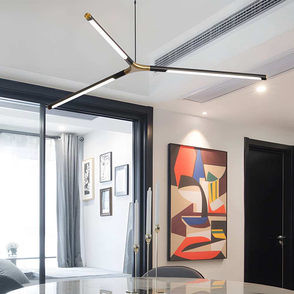 Dimmable LED Linear Sputnik Chandelier - Modern Living Room