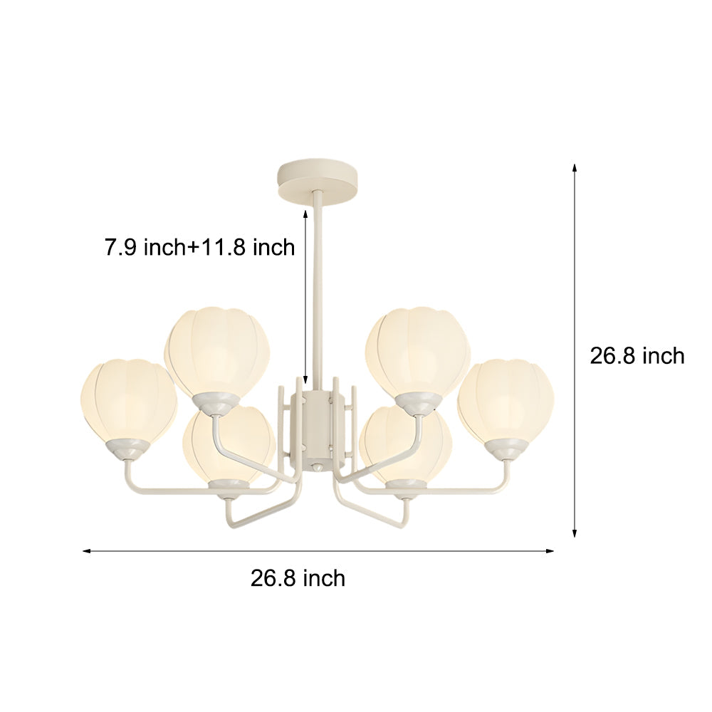 Elegant 3-Step Dimming Round Bell Orchid Pendant Light