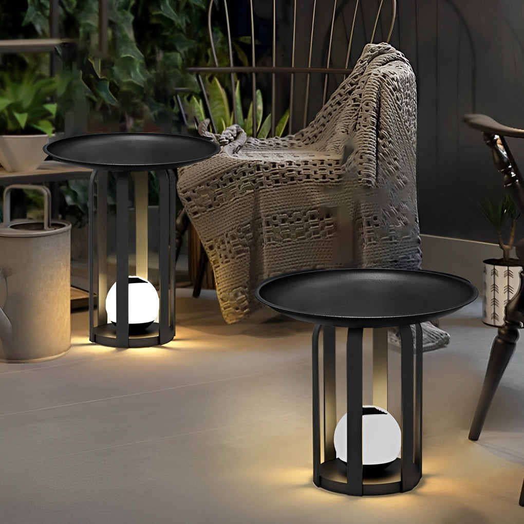 Waterproof Outdoor Table & Solar Floor Lamp Set - Stylish & Durable