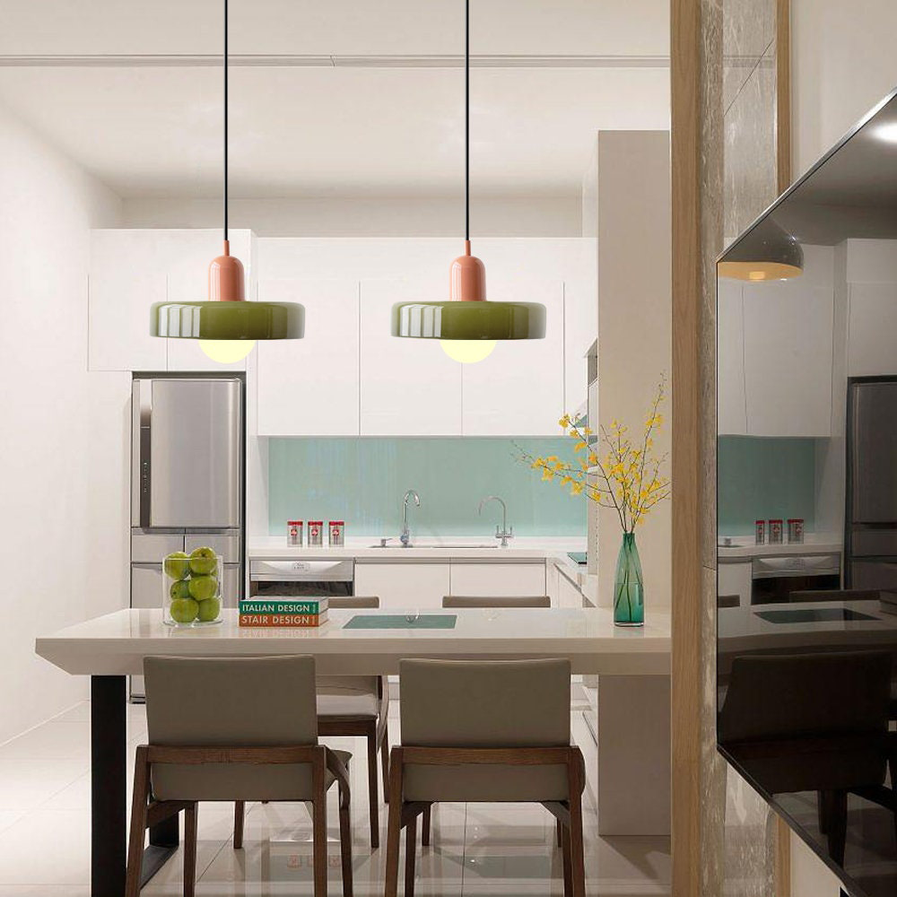 Elegant Bauhaus Glass Art Pendant Light for Kitchen Islands