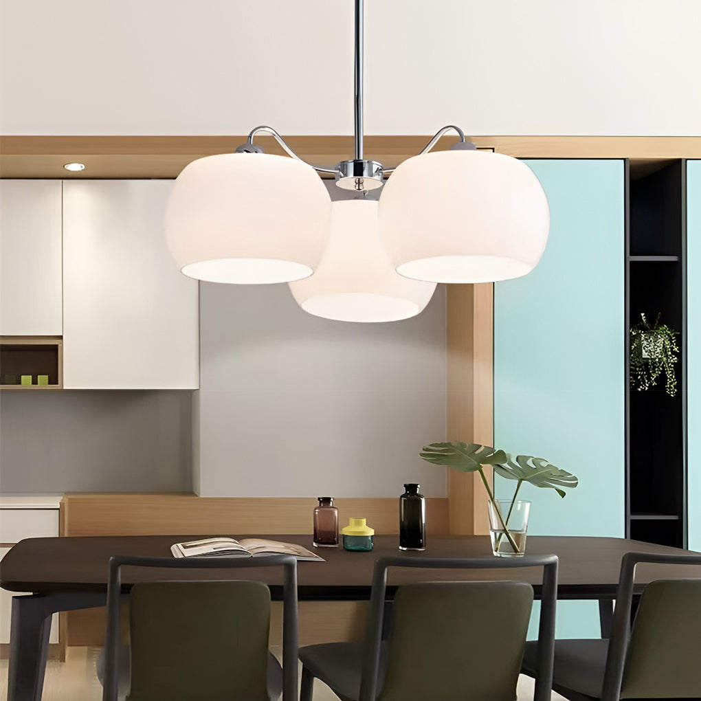 Elegant 3-Light Vintage Glass E27 Chandelier Pendant Lamp