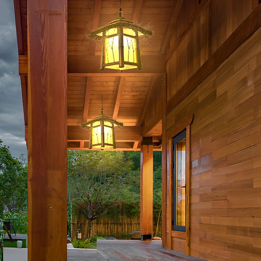 Rustic Bamboo E27 Warm Landscape Lights for Pergola & Pathway