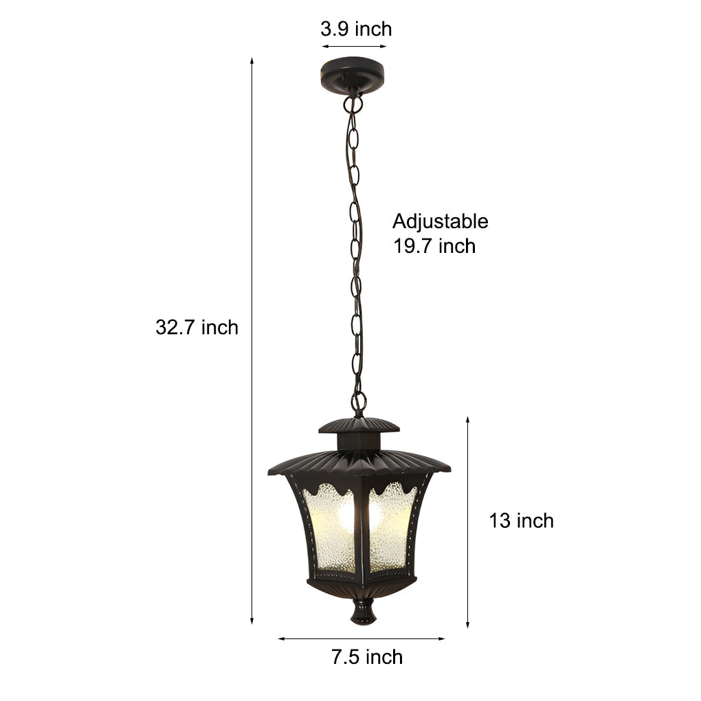 Elegant Retro Water Drops Glass Outdoor Chandelier - Waterproof Design