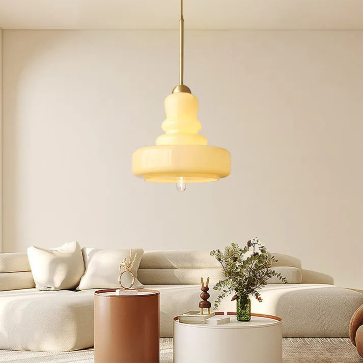 Elegant Bauhaus Gourd Glass Pendant Light - Modern Home Illumination