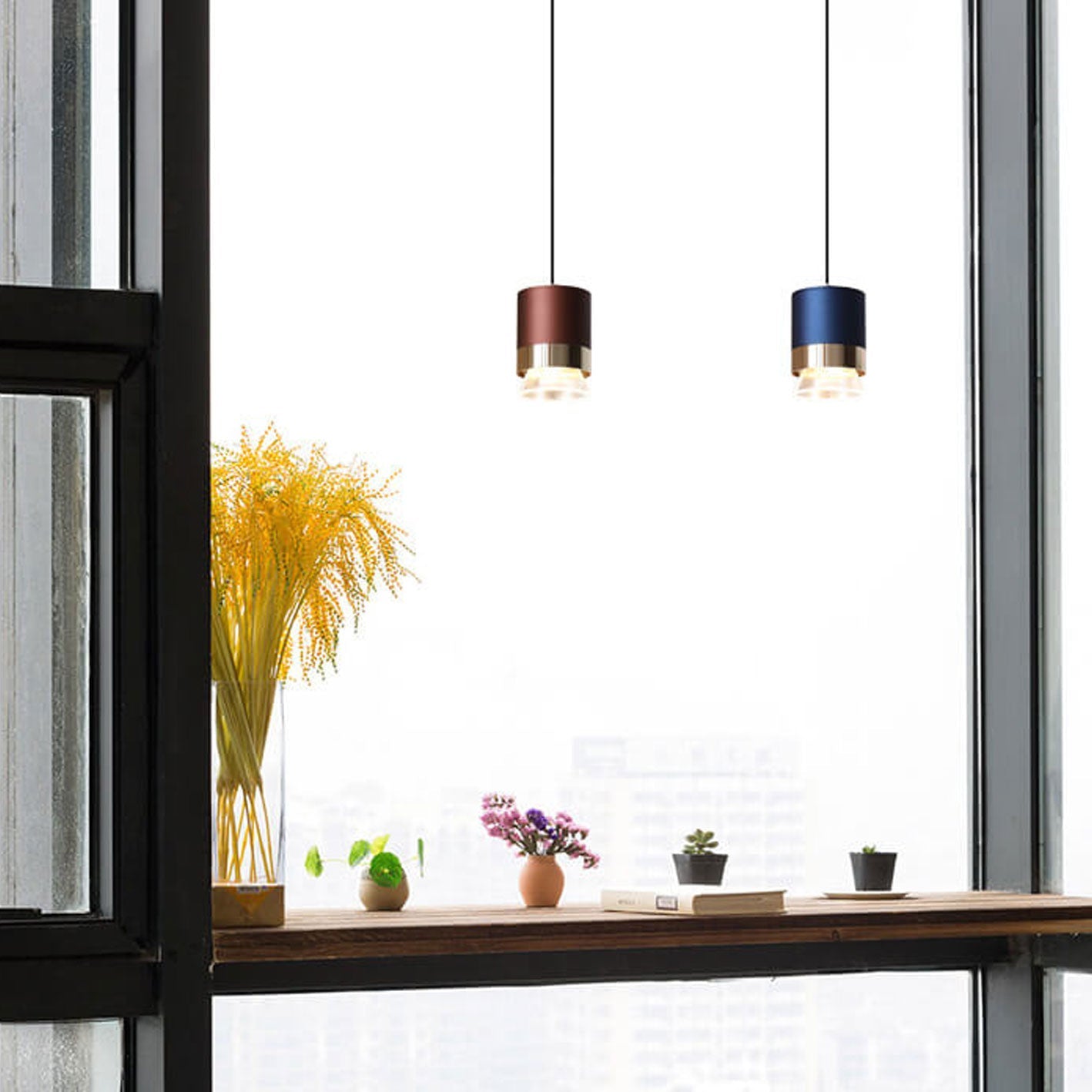 Nordic Luxury Cylindrical LED Pendant Light - Aluminum & Acrylic