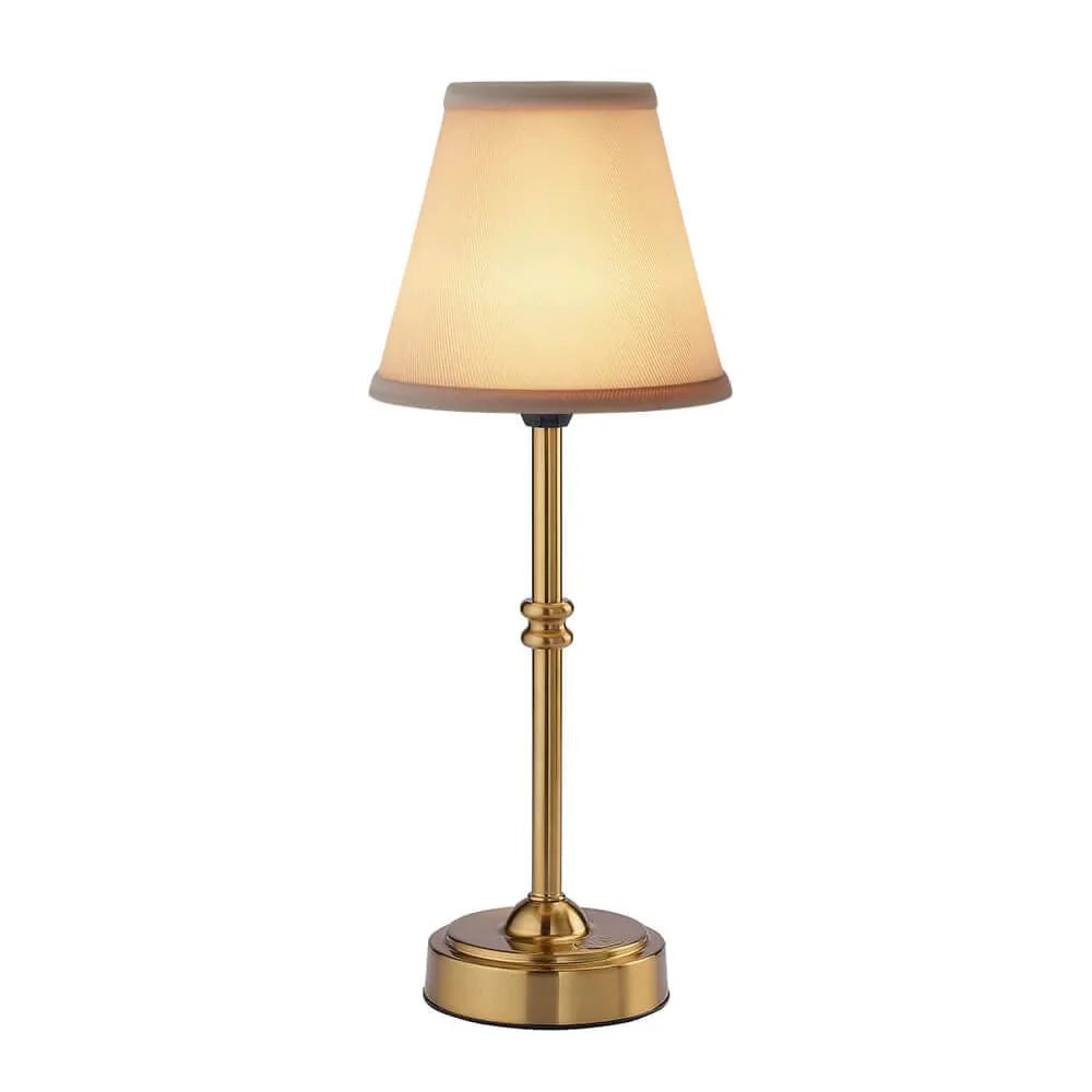 Illumix - Lucient | LED Retro Cordless Table Lamp - Table Lamp - Gold / D15cm×H38cm / Fabric