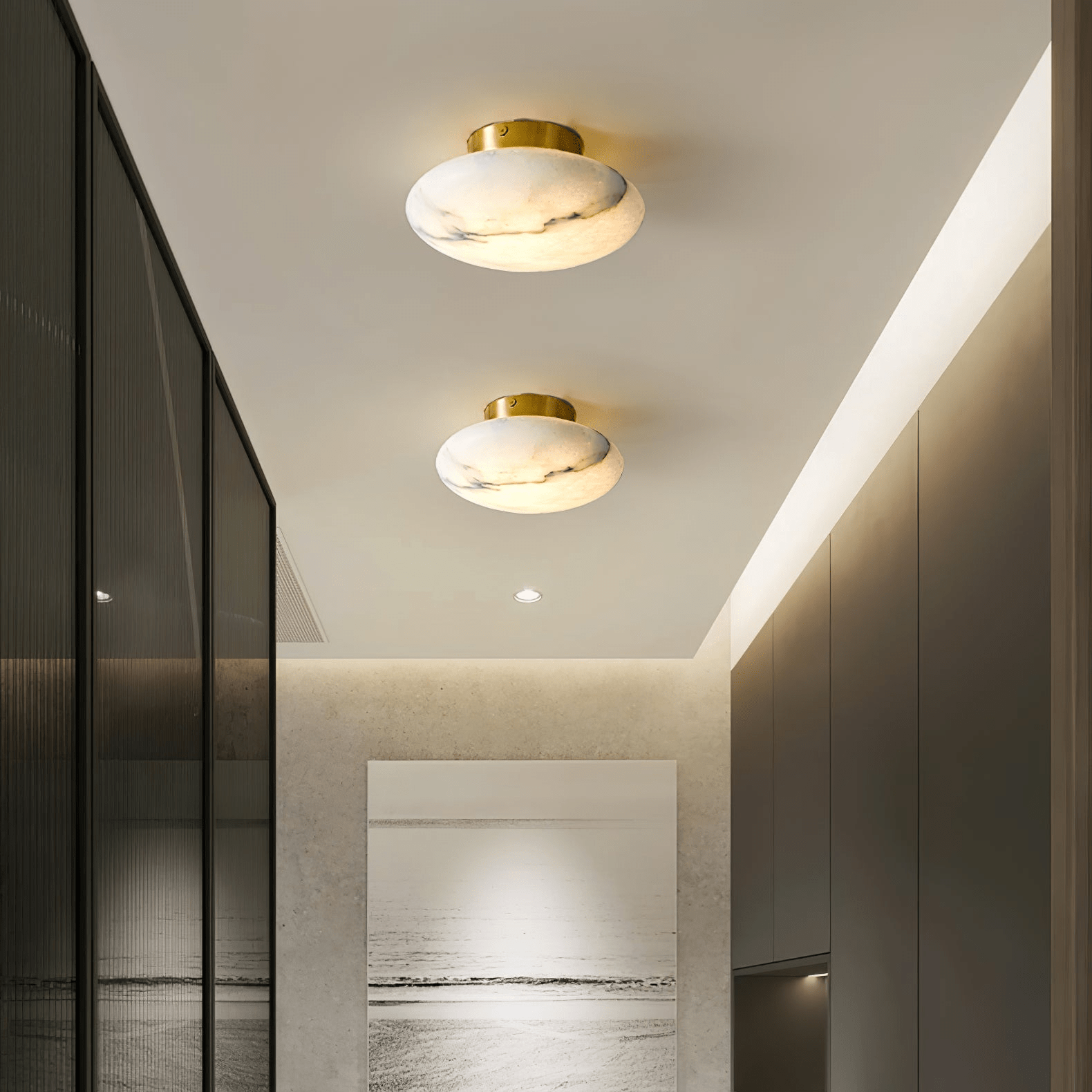 Alabaster Oval Ceiling Lamp | Elegant Lighting, Modern Design