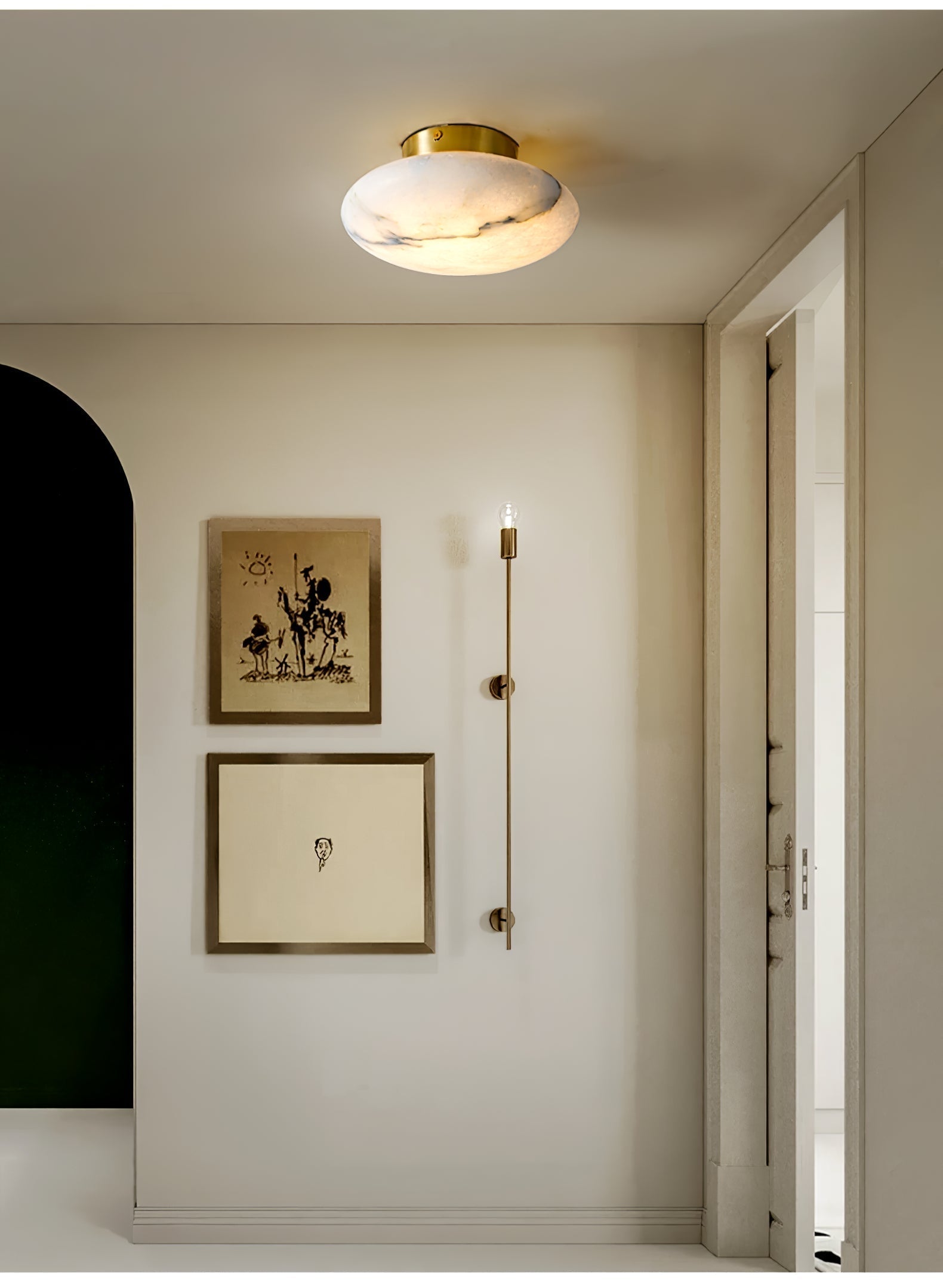 Alabaster Oval Ceiling Lamp | Elegant Lighting, Modern Design