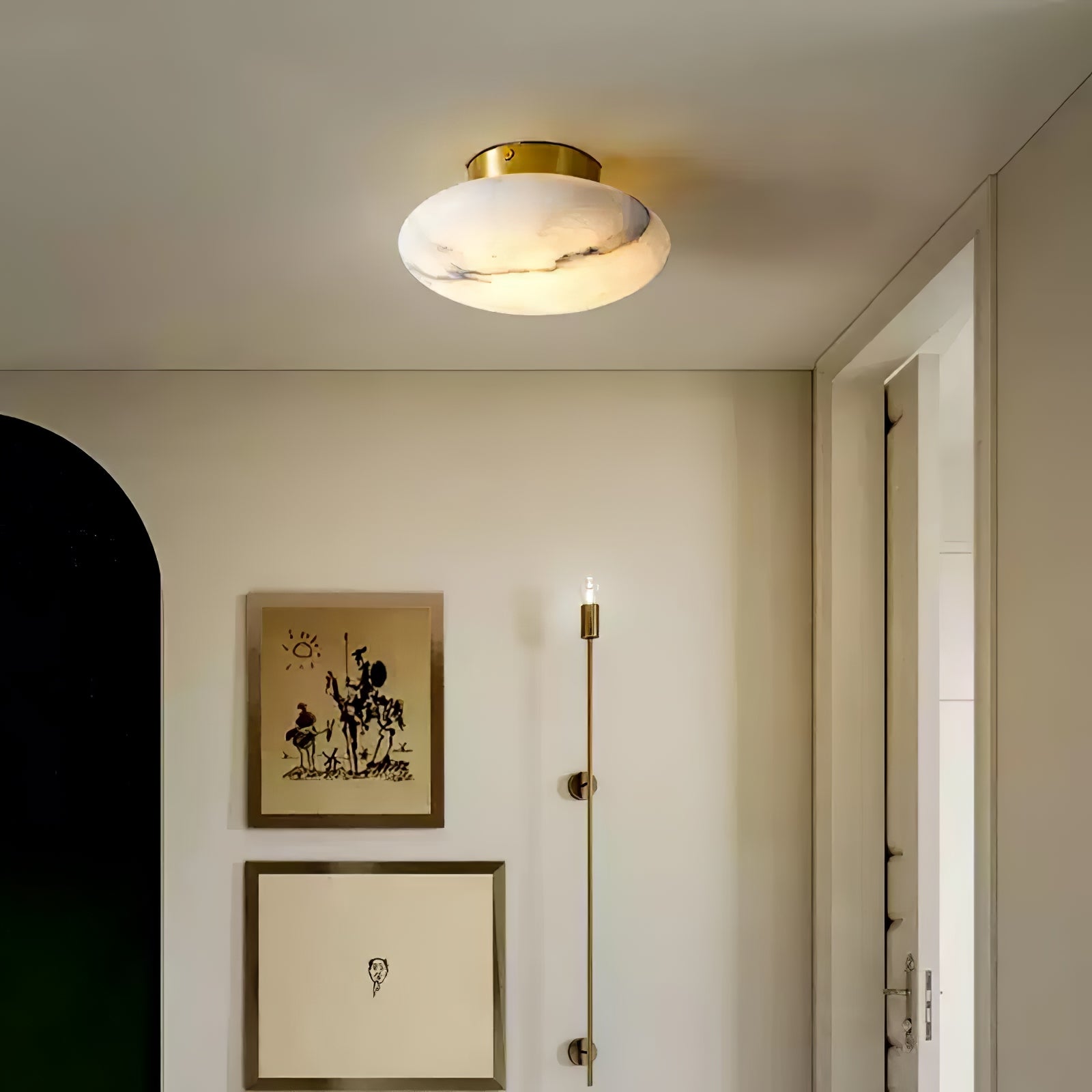 Alabaster Oval Ceiling Lamp | Elegant Lighting, Modern Design