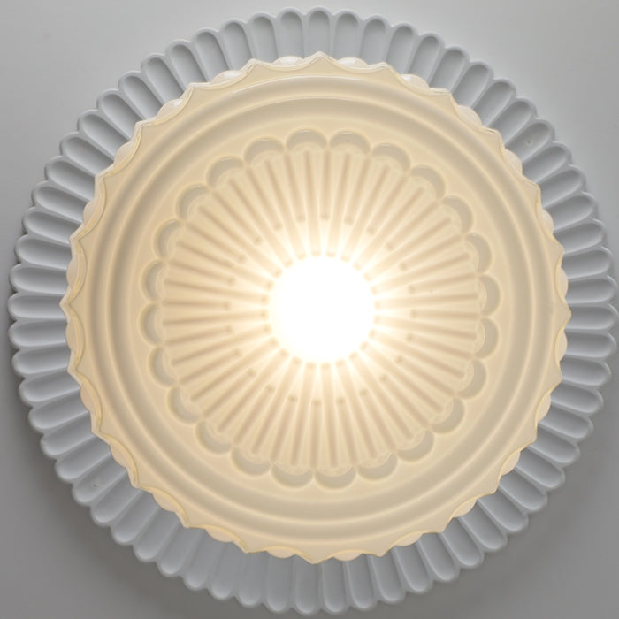 Elegant White Vintage Round Pendant Light - Timeless Home Illumination