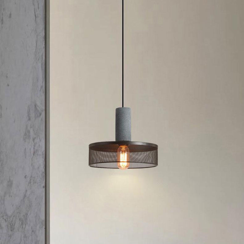 Modern Industrial Cylinder Pendant Light - 1-Light Cement Shade