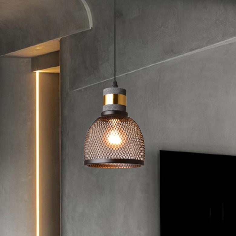 Modern Industrial Cylinder Pendant Light - 1-Light Cement Shade