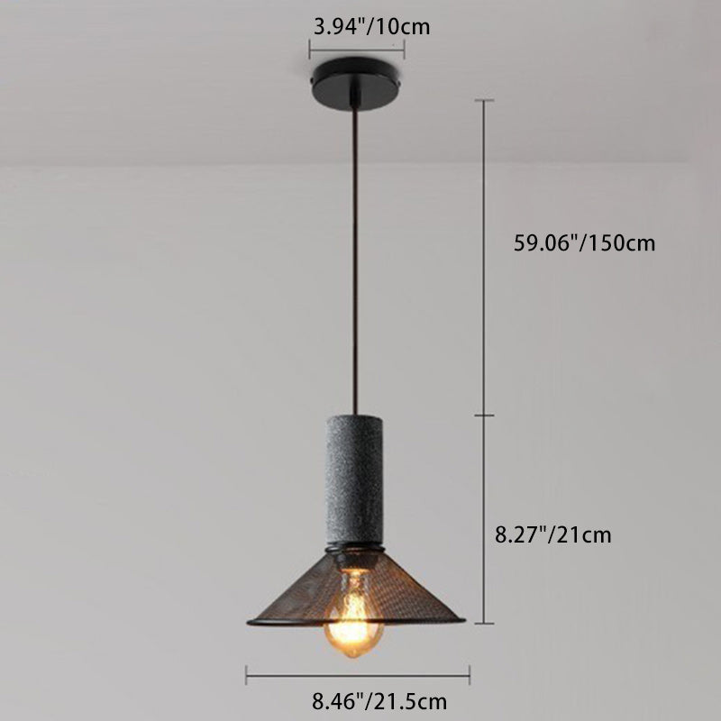 Modern Industrial Cylinder Pendant Light - 1-Light Cement Shade