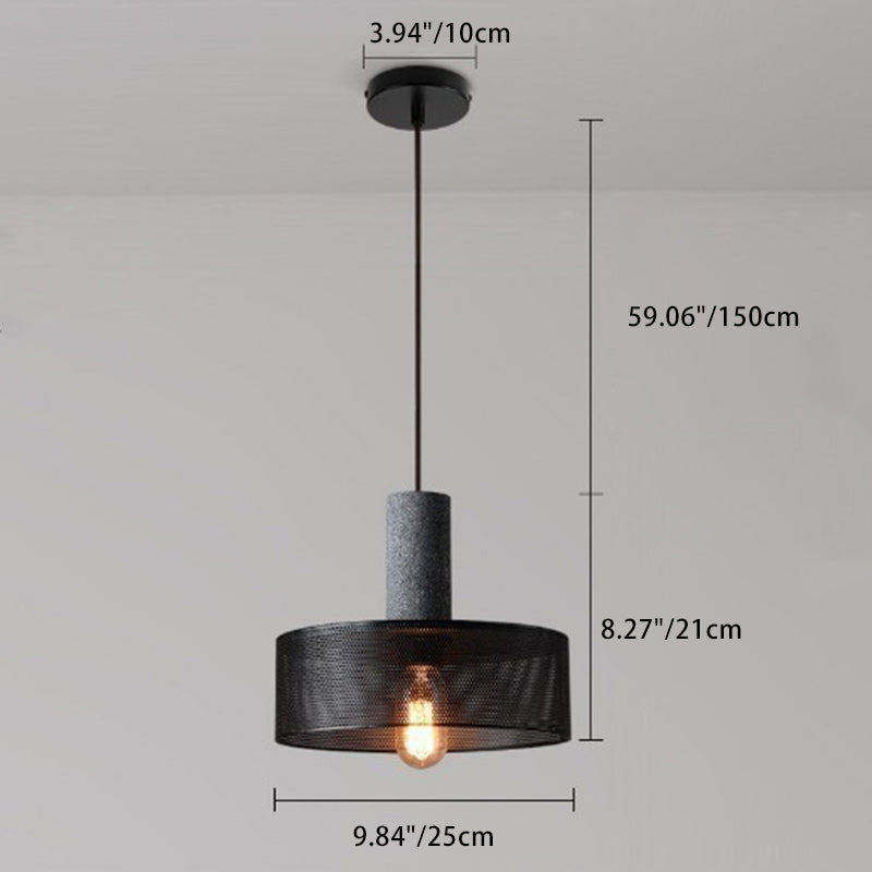 Modern Industrial Cylinder Pendant Light - 1-Light Cement Shade