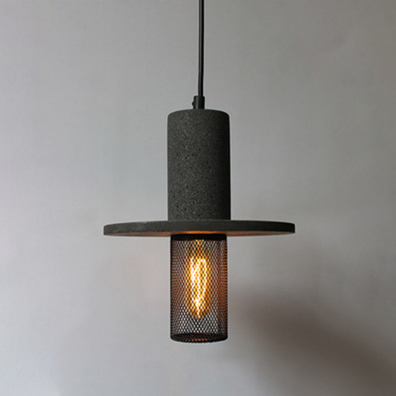 Scandinavian Iron & Cement 1-Light Pendant - Modern Living Room Elegance