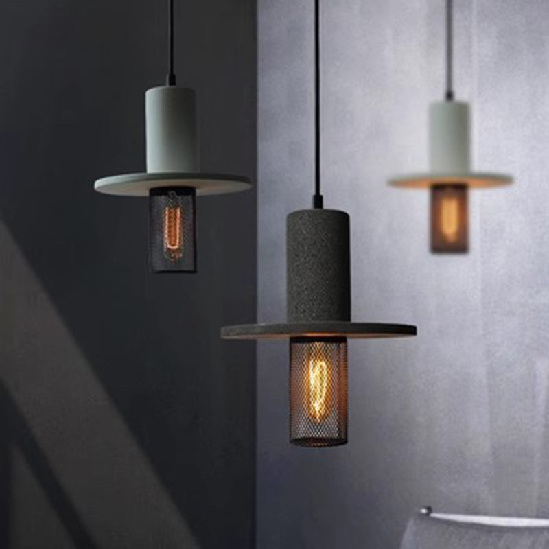 Scandinavian Iron & Cement 1-Light Pendant - Modern Living Room Elegance