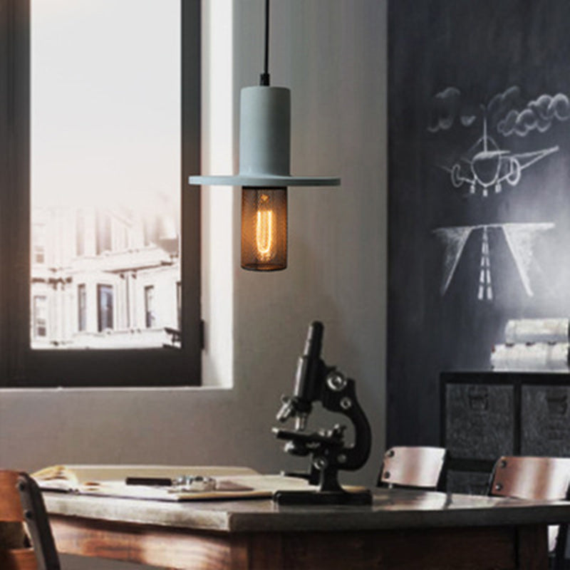 Scandinavian Iron & Cement 1-Light Pendant - Modern Living Room Elegance