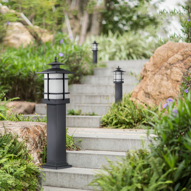 Illumina | Waterproof Iron Glass Column Light for Gardens