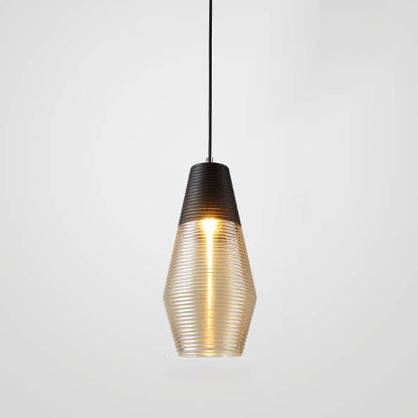 Modern Ribbed Glass 1-Light Pendant - Stylish & Elegant Lighting