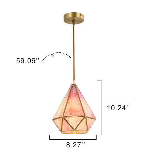 Modern Colorful Water-Grain Glass Diamond Pendant Light