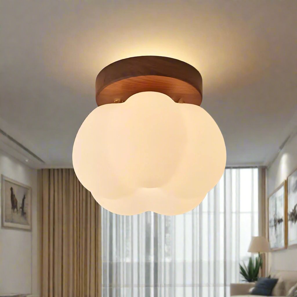 Aesthetic | Elegant Pumpkin Flush Ceiling Lamp for Modern Homes