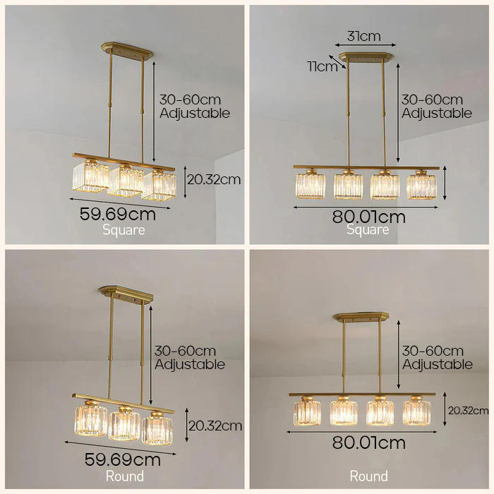 Nordic Multi-Head Designer Long Glass Island Lamps - Elegant Illumination