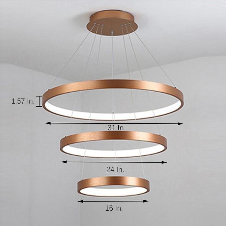 Elegant 3-Tier Acrylic Bronze LED Chandelier - Dimmable & Adjustable