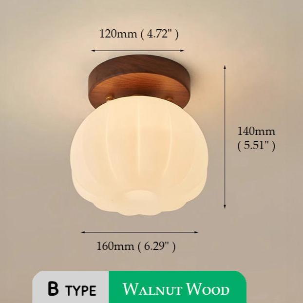 Aesthetic | Elegant Pumpkin Flush Ceiling Lamp for Modern Homes