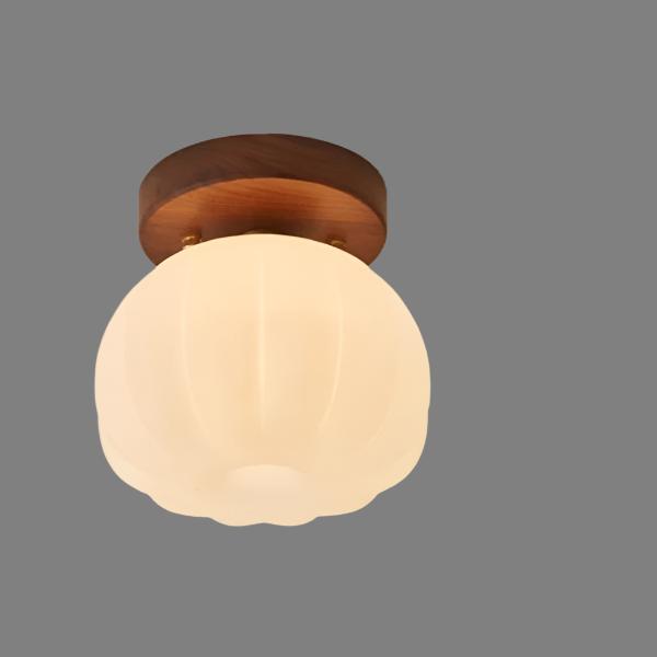 Aesthetic | Elegant Pumpkin Flush Ceiling Lamp for Modern Homes