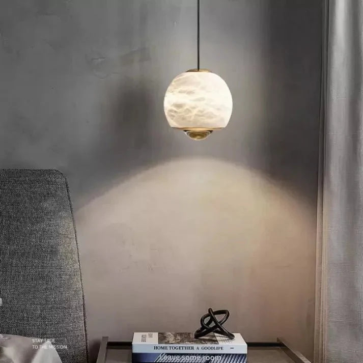 Illumix - Marbela | Nordic Marble Alabaster Pendant Lamp - Pendant Lamp - Black