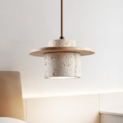 Elegant Travertine Pendant Light - Timeless Design & Warm Glow