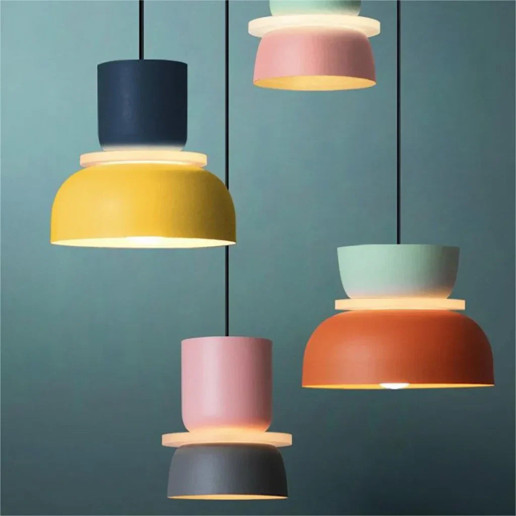 Stylish Dulcy Color Block Nordic Pendant Light - Modern Elegance