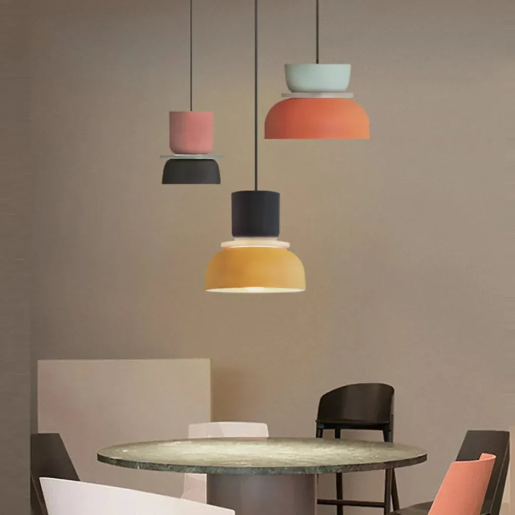 Stylish Dulcy Color Block Nordic Pendant Light - Modern Elegance