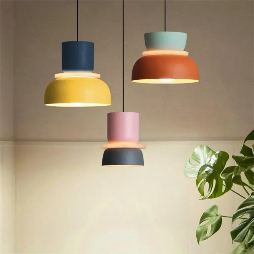 Stylish Dulcy Color Block Nordic Pendant Light - Modern Elegance