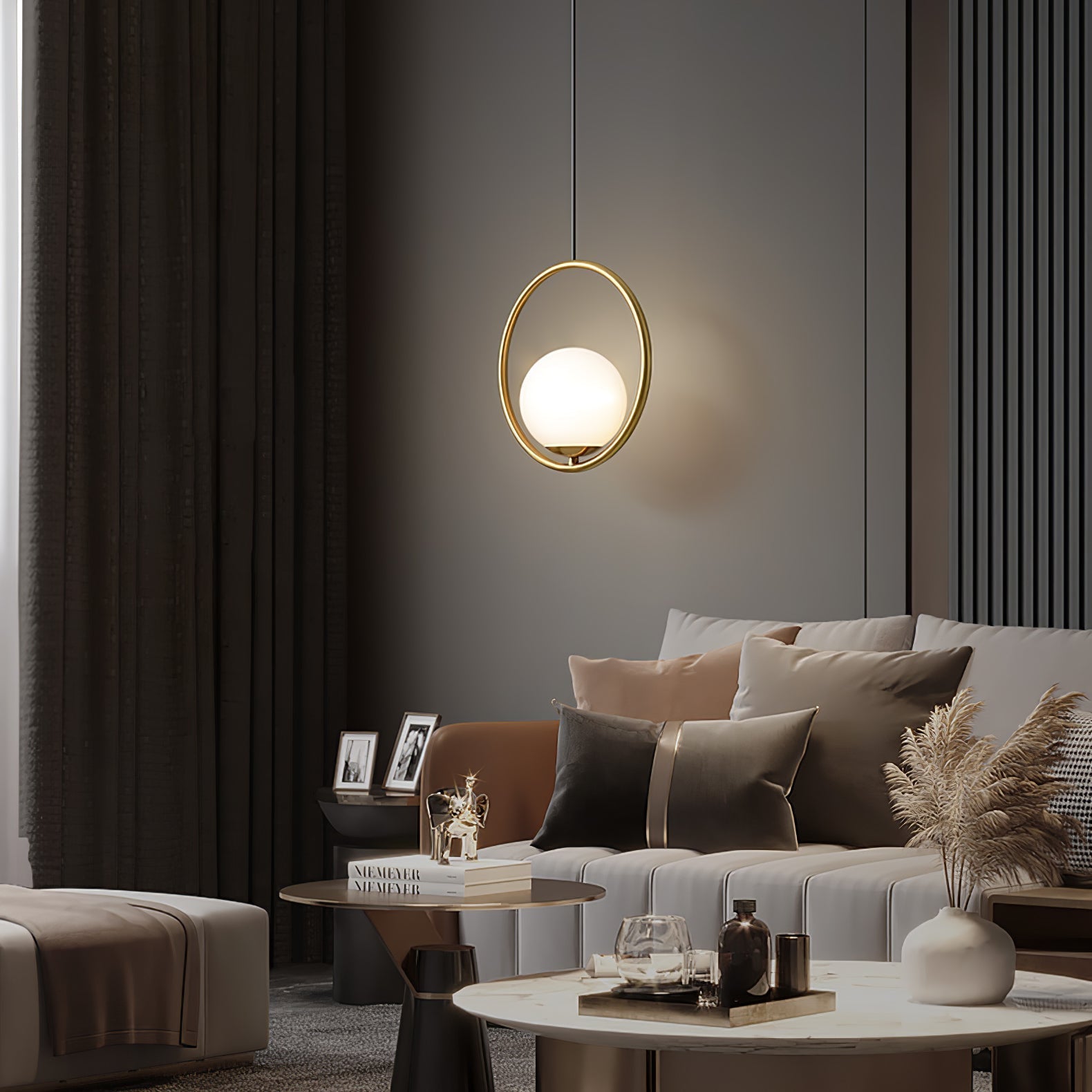 Illumix - Lunara | Elegant Pendant Lamp | Contemporary Design - Pendant light - Dia 25cm / Gold