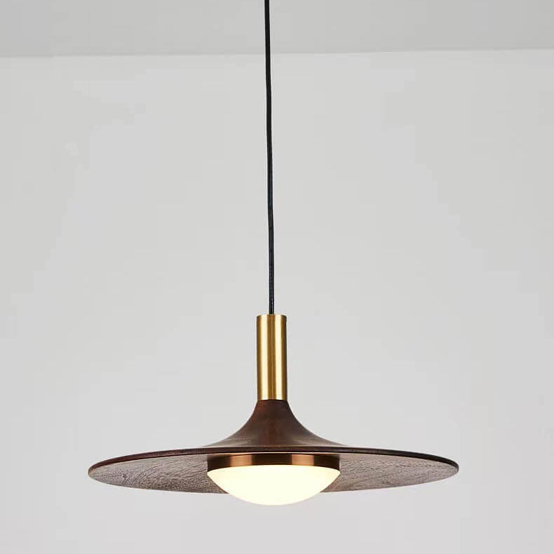 Modern Black Walnut LED Pendant Light - Stylish & Energy-Efficient